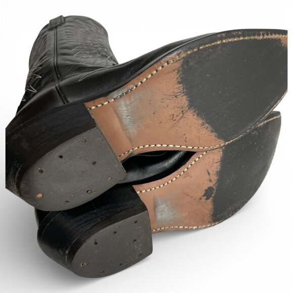 Canada West Black Buffalo Leather Western Cowboy Boots Indian Chief Men's 9.5 EE - Picture 16 of 16